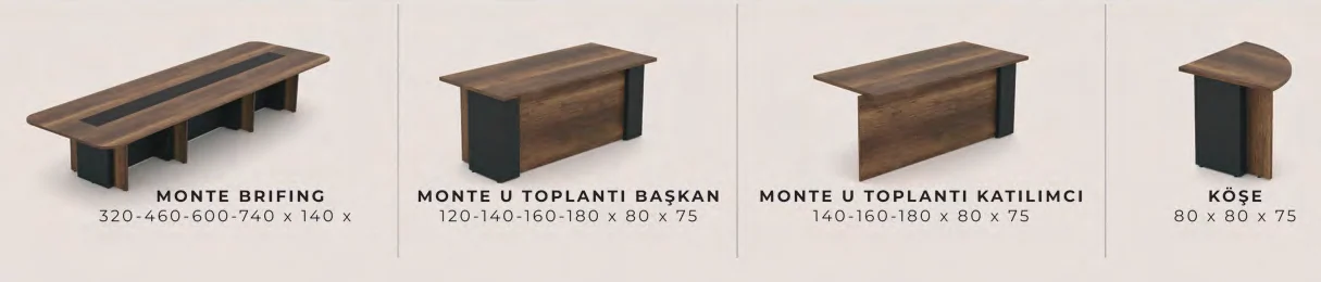 Monte U Toplantı Masası — orijinal ölçü tablosu