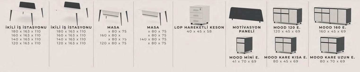 Next Operasyonel Masa — orijinal ölçü tablosu