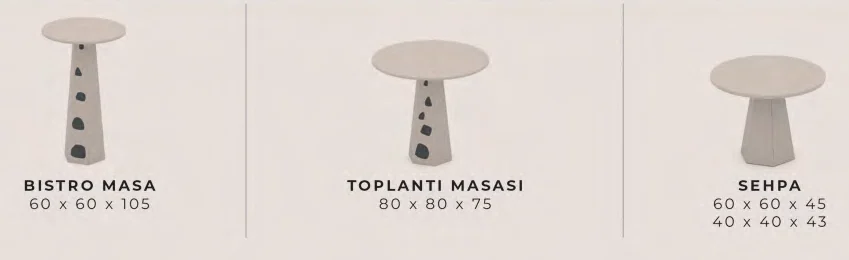 Peri Toplantı Masası — orijinal ölçü tablosu